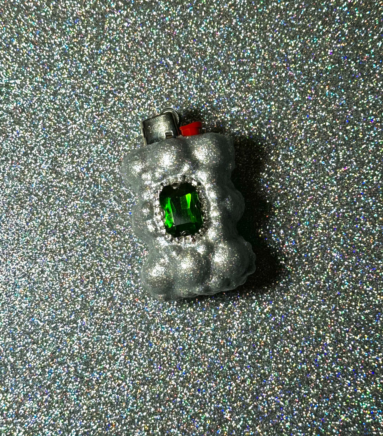 EMERALD GREEN PRINCESS GEM MINI LIGHTER CASE