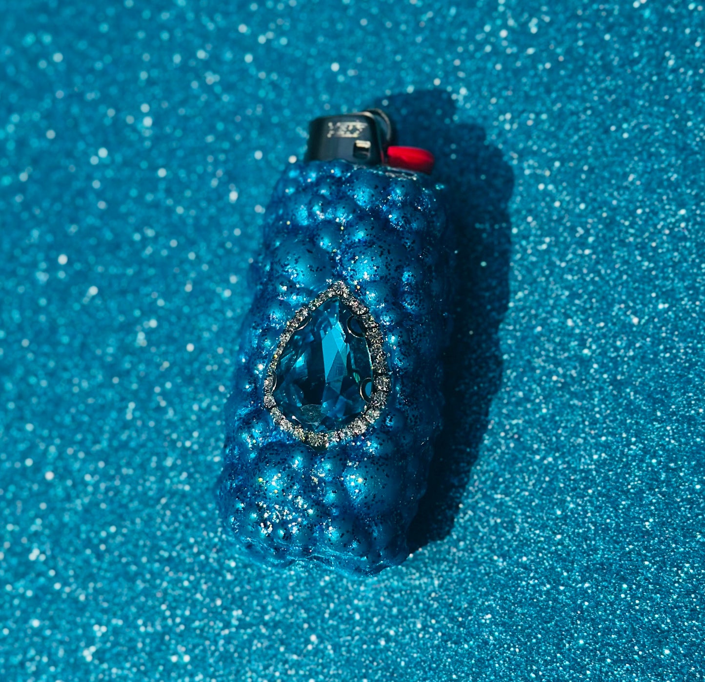 BLUE TOPAZ PRINCESS GEM LIGHTER CASE