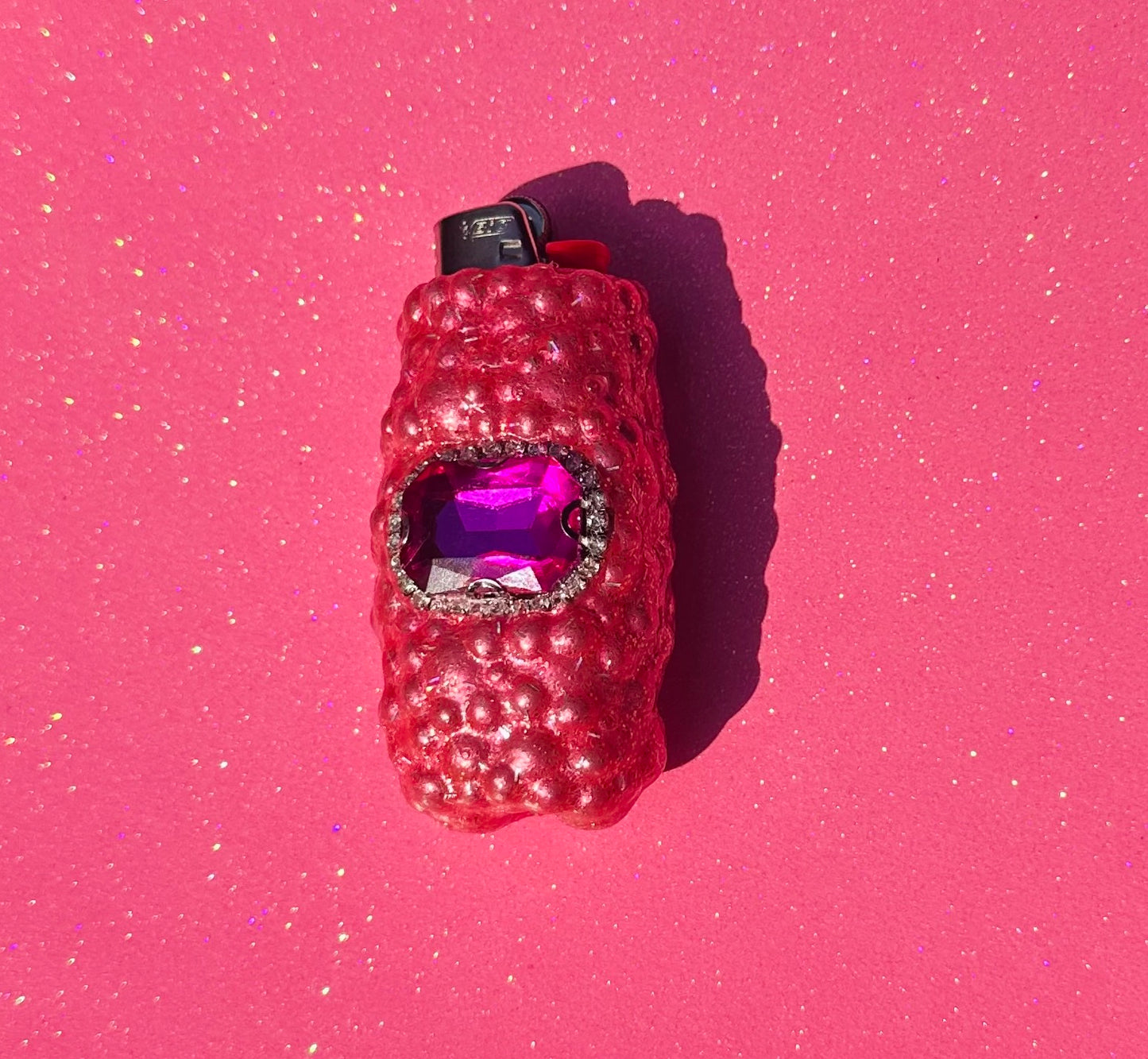 PINK SAPPHIRE PRINCESS GEM LIGHTER CASE