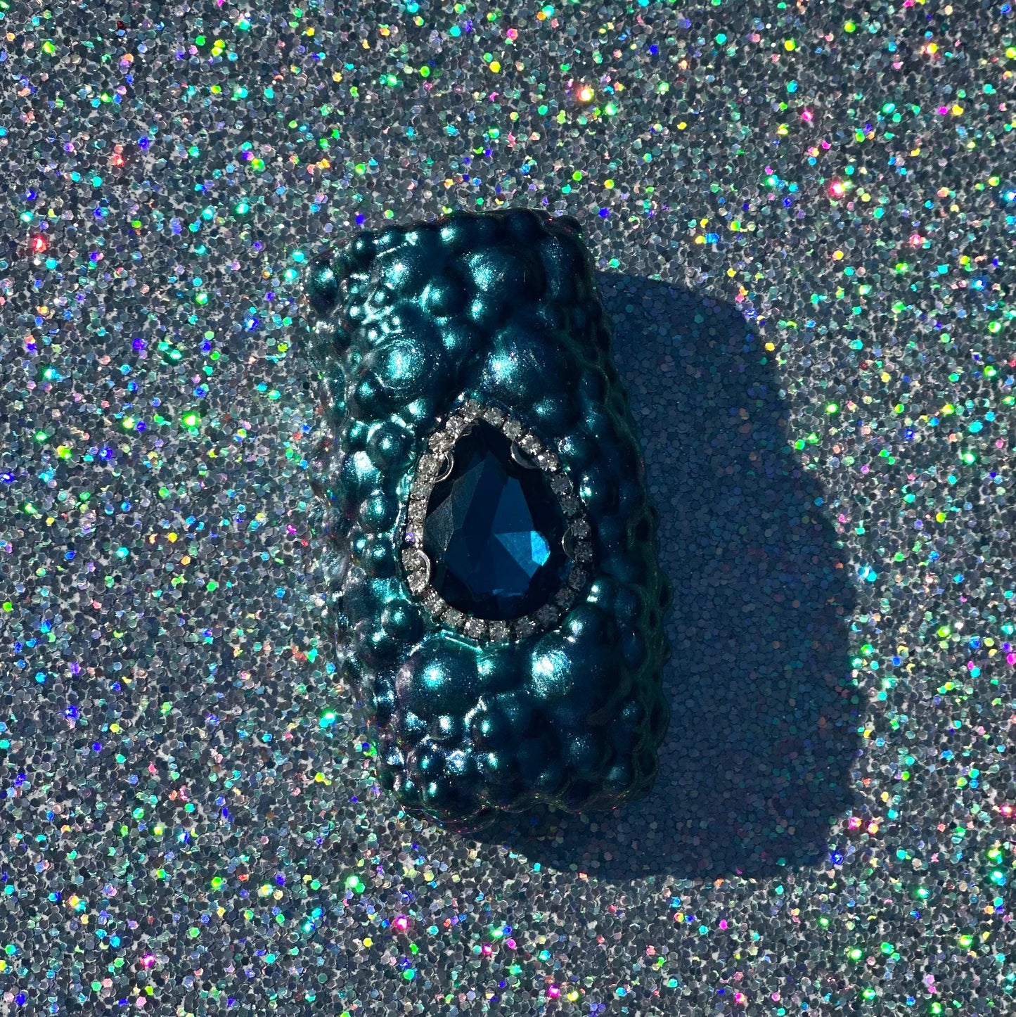 TEAL SAPPHIRE PRINCESS GEM LIGHTER CASE