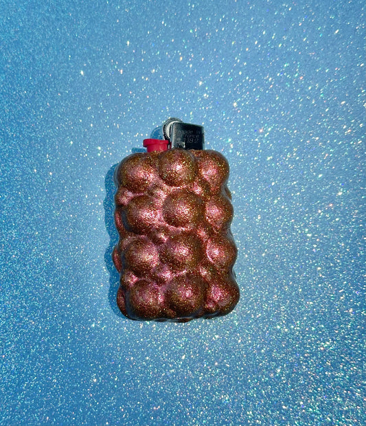 QUILTED COPPER HOLO MINI LIGHTER CASE