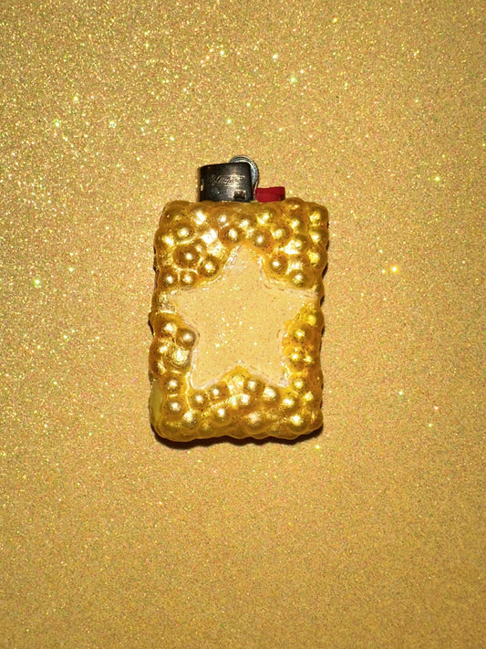 YELLOW PUFFY STAR MINI LIGHTER CASE