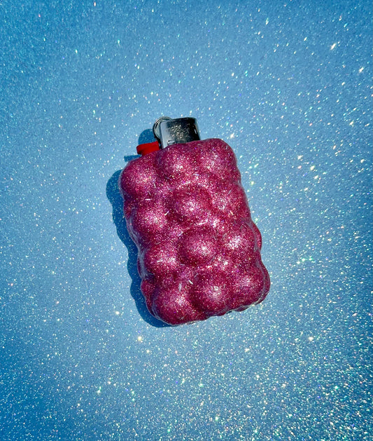 QUILTED ROSE HOLO MINI LIGHTER CASE